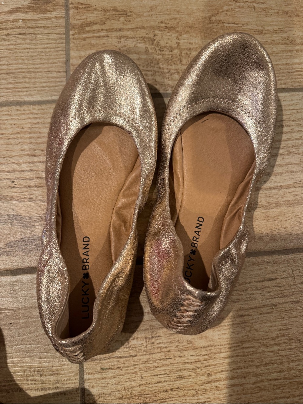 Lucky Brand Metallic Rose Ballet Flats